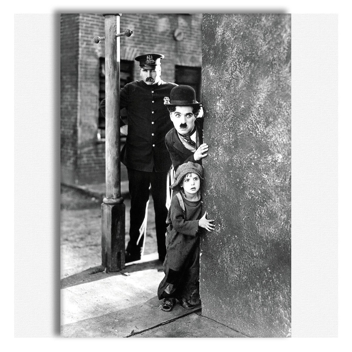 Charlie Chaplin & The Kid - stampa su tela in alta definizione con telaio in legno - PlastiWood(14553350)