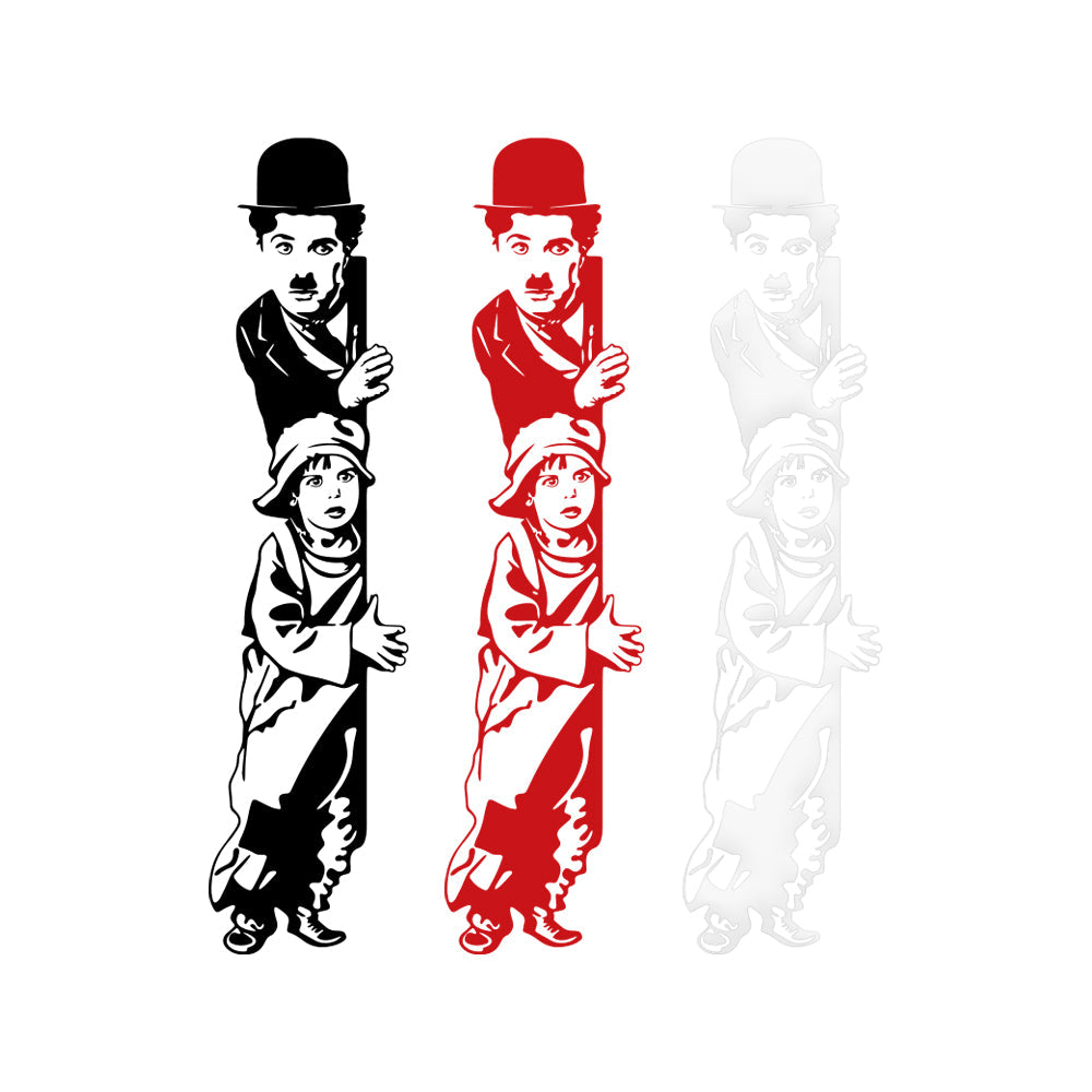 Charlie Chaplin - Adesivo murale wall sticker in vinile 45x185 cm - PlastiWood(14553360)