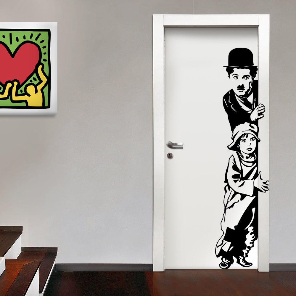 Charlie Chaplin - Adesivo murale wall sticker in vinile 45x185 cm - PlastiWood(14553361)