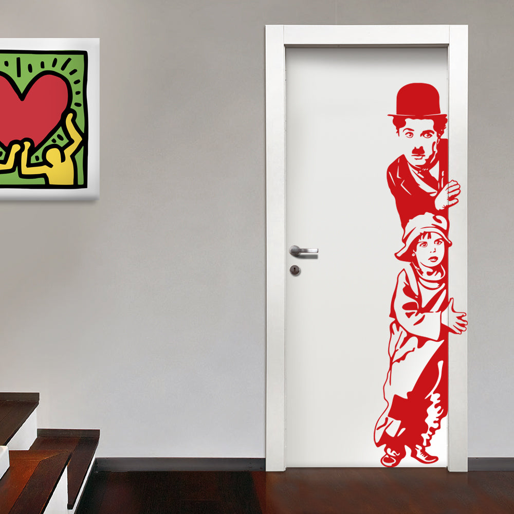 Charlie Chaplin - Adesivo murale wall sticker in vinile 45x185 cm - PlastiWood(14553362)