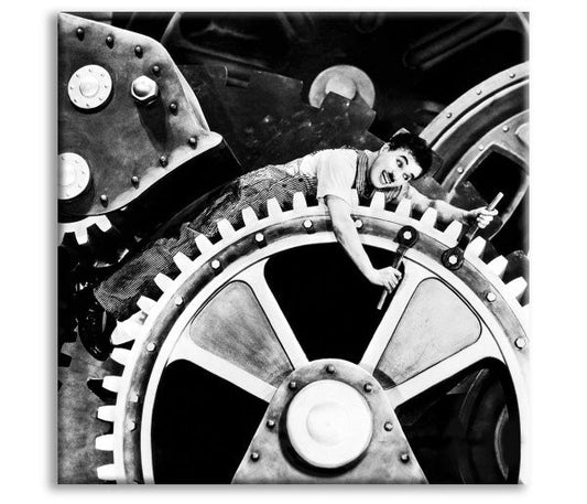 Charlie Chaplin TEMPI MODERNI - Quadro stampa su tela montata su telaio in legno - PlastiWood (14553364)