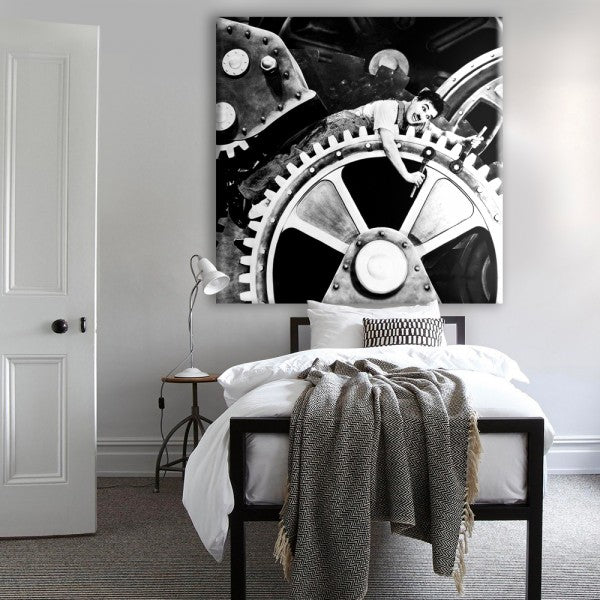 Charlie Chaplin TEMPI MODERNI - Quadro stampa su tela montata su telaio in legno - PlastiWood (14553367)