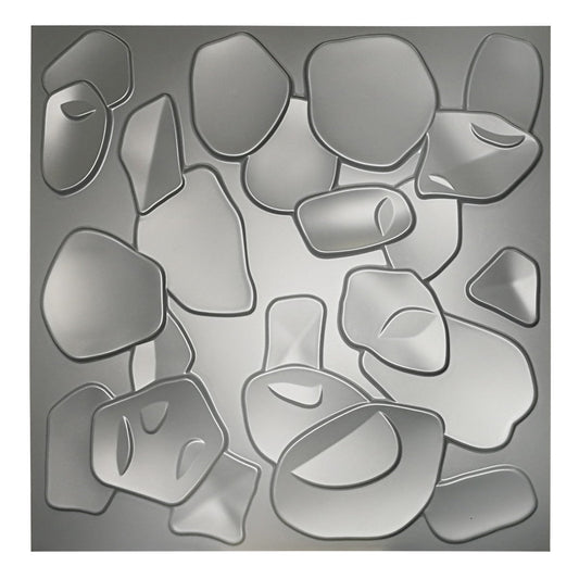 CORAL SEA grigio-metal-opaco - Pannello parete in PVC a rilievo 3D - 50cmX50cm - 1 Pz - PlastiWood (14553659)