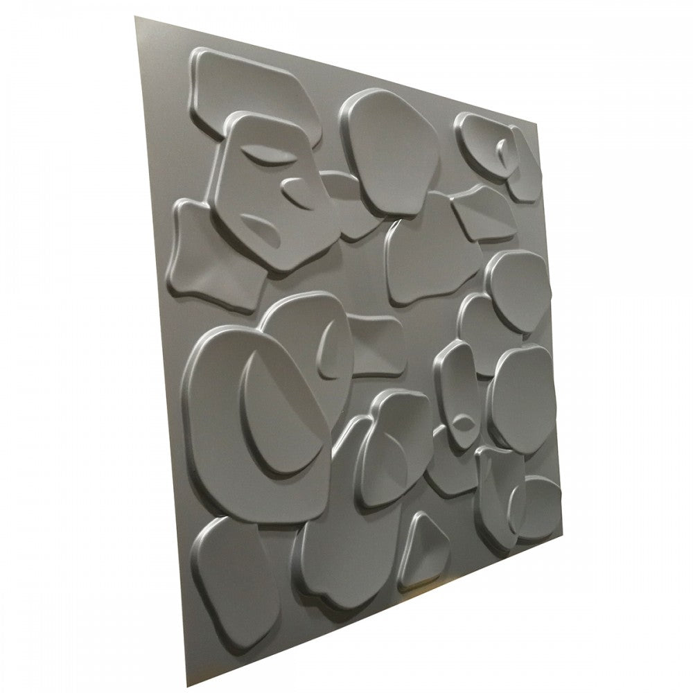 CORAL SEA grigio-metal-opaco - Pannello parete in PVC a rilievo 3D - 50cmX50cm - 1 Pz - PlastiWood(14553660)
