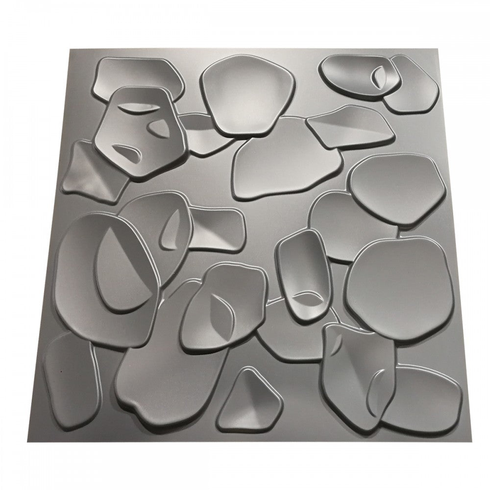 CORAL SEA grigio-metal-opaco - Pannello parete in PVC a rilievo 3D - 50cmX50cm - 1 Pz - PlastiWood(14553661)
