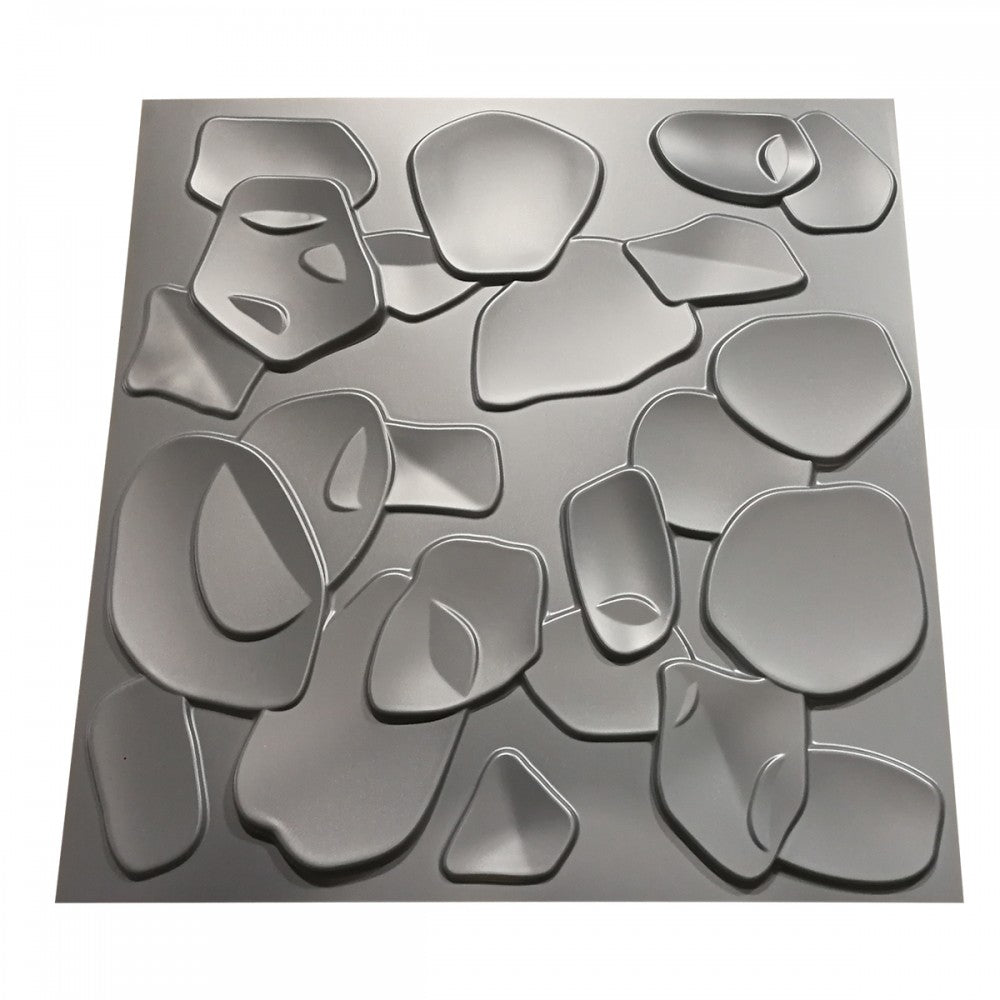 CORAL SEA grigio-metal-opaco - Pannello parete in PVC a rilievo 3D - 50cmX50cm - 1 Pz - PlastiWood (14553661)