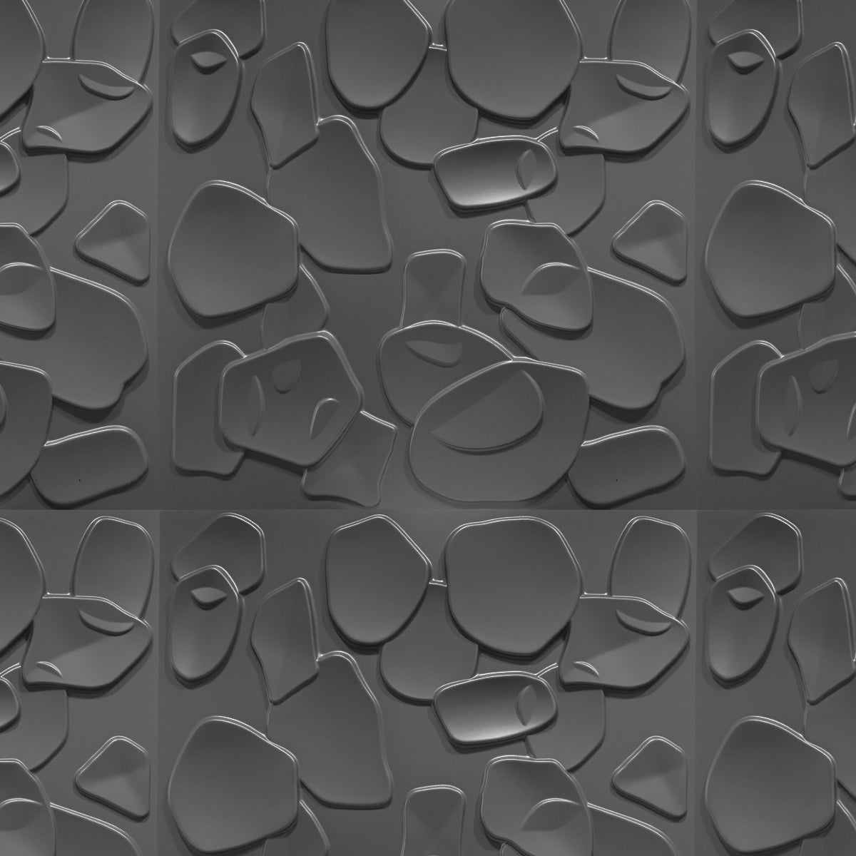 CORAL SEA grigio-metal-opaco - Pannello parete in PVC a rilievo 3D - 50cmX50cm - 1 Pz - PlastiWood(14553662)