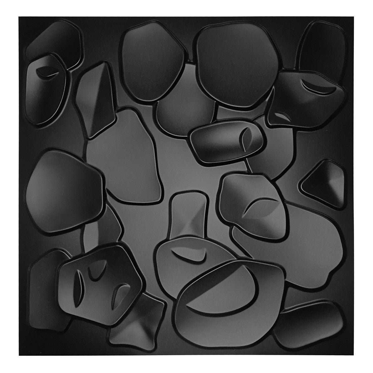 CORAL SEA nero - Pannello parete in PVC a rilievo 3D - 50cmX50cm - 1 Pz - PlastiWood(14553664)