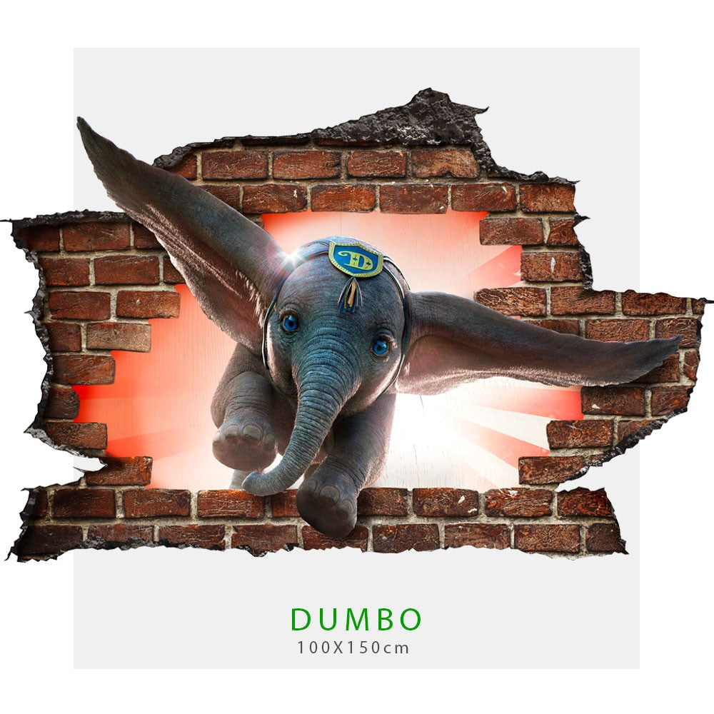 Dumbo Adesivo parete muro effetto 3D buco MATTONI wall sticker adesivo per muro DUMBO - PlastiWood(14554166)