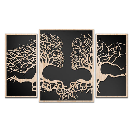 FAMILY 115x70 cm - Quadro arredo LASERCUT composito Legno e PVC - PlastiWood