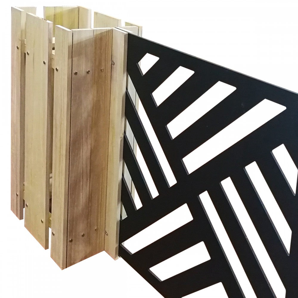 FIORIERA-WOOD COMPOSIZIONE - Porta vasi con divisorio staccionata modulabile - 150x100cm - in Legno e PVC - PlastiWood(14554467)