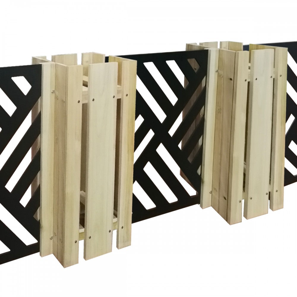 FIORIERA-WOOD COMPOSIZIONE - Porta vasi con divisorio staccionata modulabile - 150x100cm - in Legno e PVC - PlastiWood (14554468)