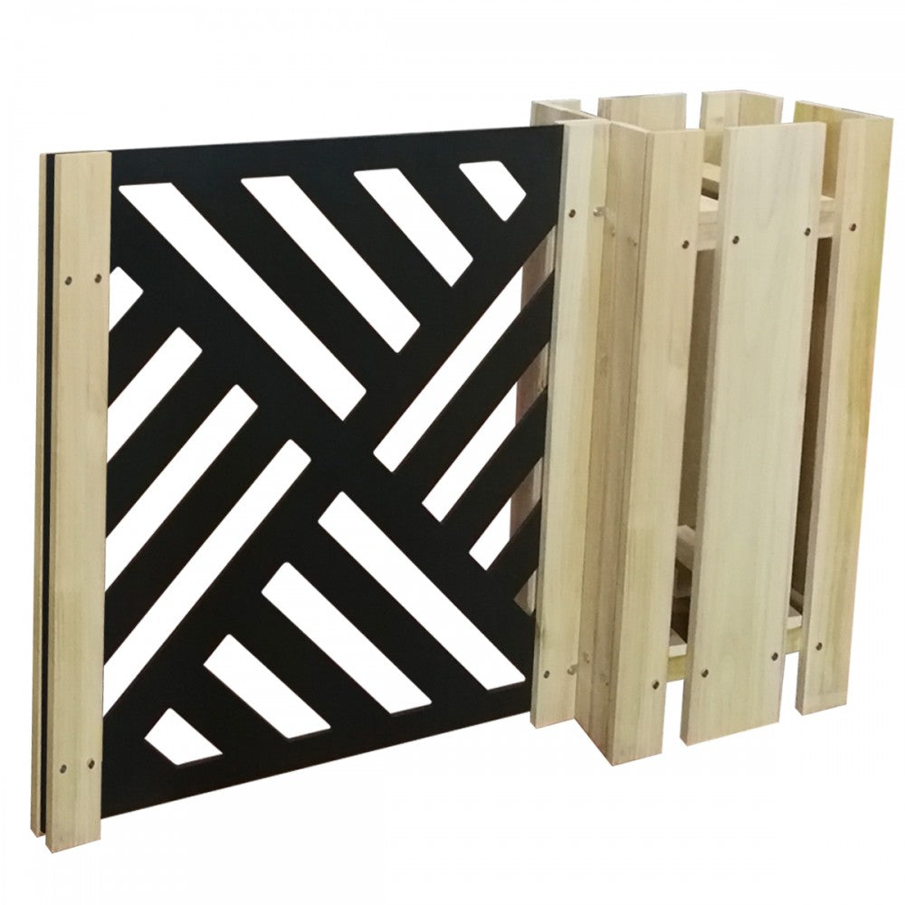 FIORIERA-WOOD COMPOSIZIONE - Porta vasi con divisorio staccionata modulabile - 150x100cm - in Legno e PVC - PlastiWood(14554470)