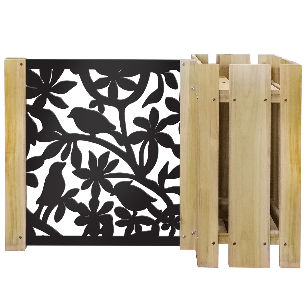 FIORIERA-WOOD COMPOSIZIONE - Porta vasi con divisorio staccionata modulabile - 150x100cm - in Legno e PVC - PlastiWood(14554474)