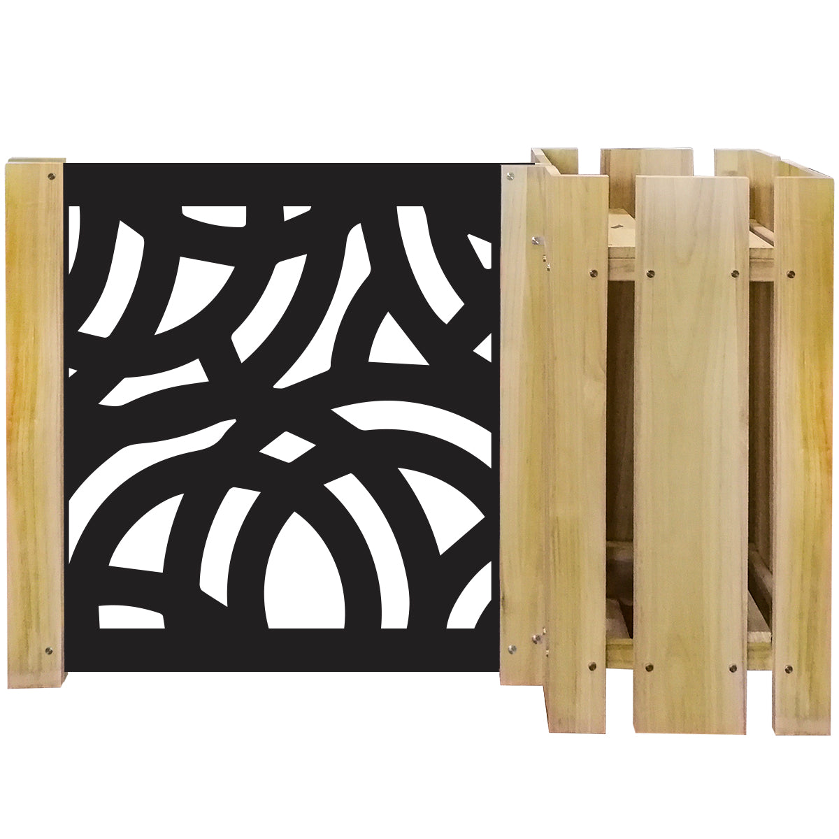 FIORIERA-WOOD COMPOSIZIONE - Porta vasi con divisorio staccionata modulabile - 150x100cm - in Legno e PVC - PlastiWood(14554476)