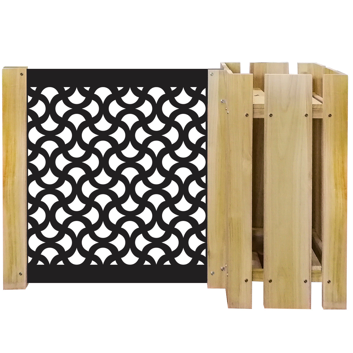 FIORIERA-WOOD COMPOSIZIONE - Porta vasi con divisorio staccionata modulabile - 150x100cm - in Legno e PVC - PlastiWood (14554477)