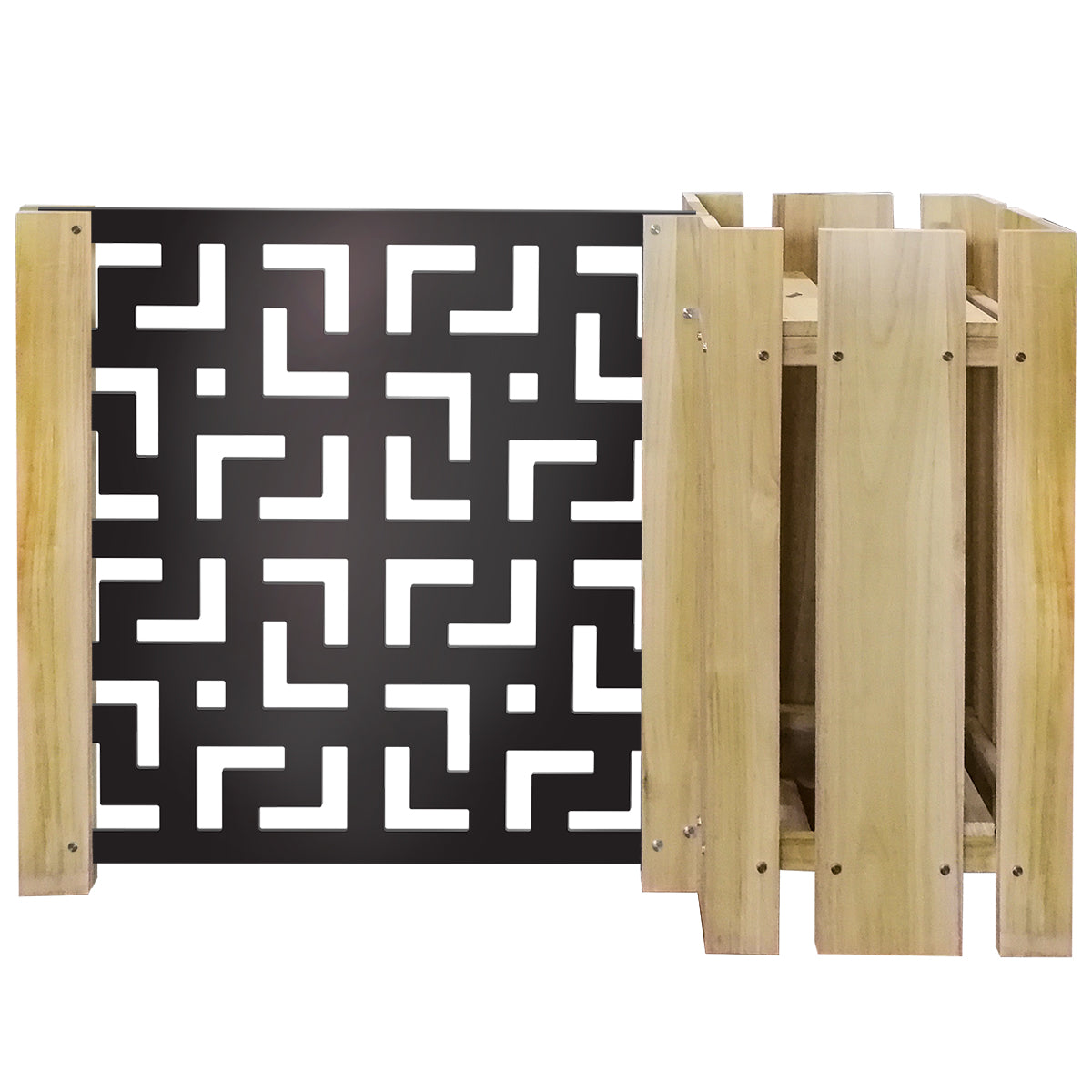 FIORIERA-WOOD COMPOSIZIONE - Porta vasi con divisorio staccionata modulabile - 150x100cm - in Legno e PVC - PlastiWood(14554482)