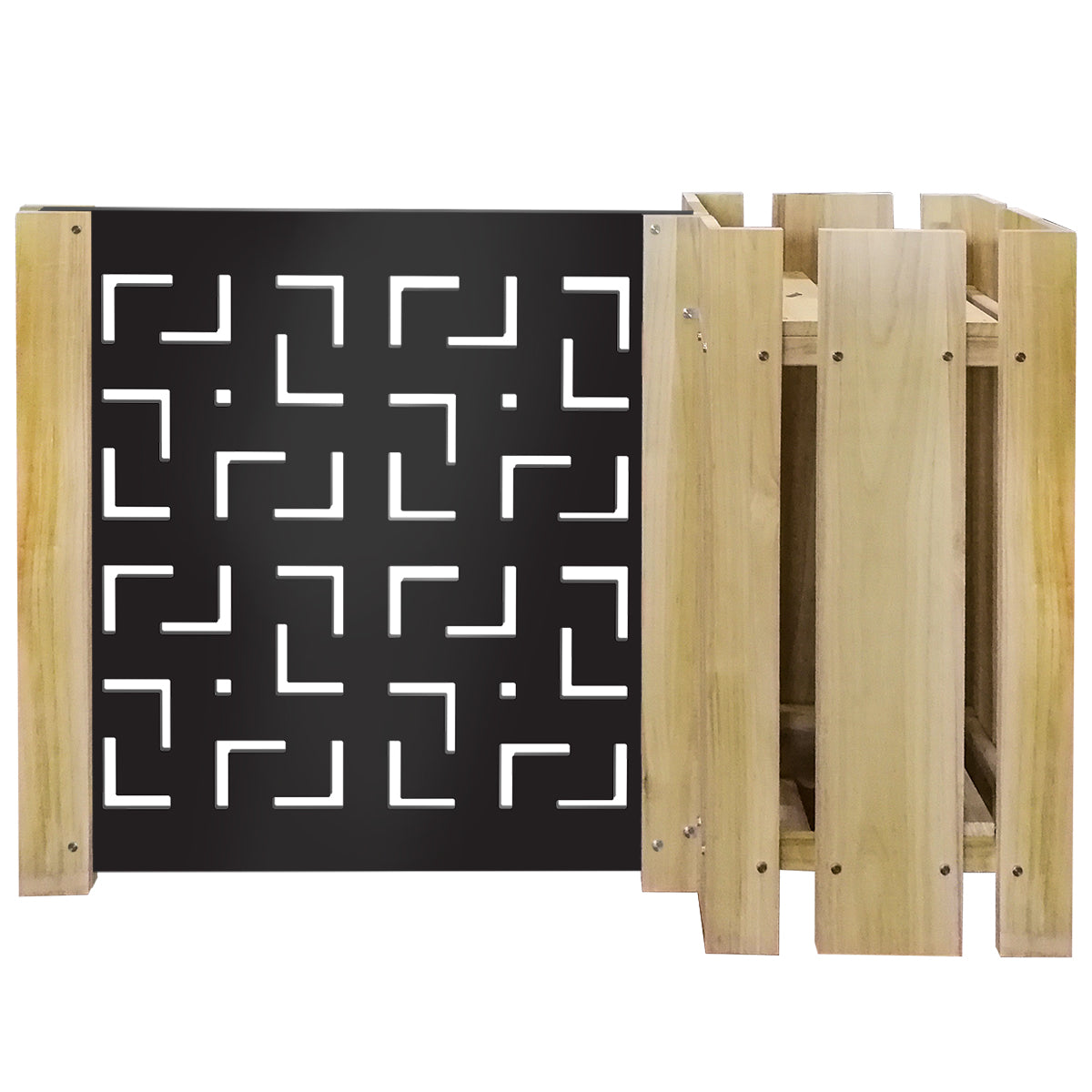 FIORIERA-WOOD COMPOSIZIONE - Porta vasi con divisorio staccionata modulabile - 150x100cm - in Legno e PVC - PlastiWood(14554483)