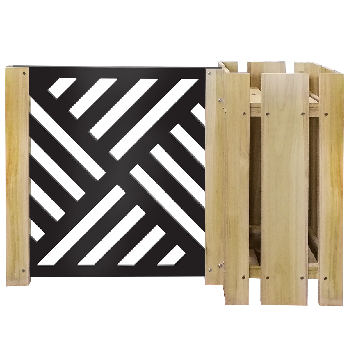 FIORIERA-WOOD COMPOSIZIONE - Porta vasi con divisorio staccionata modulabile - 150x100cm - in Legno e PVC - PlastiWood(14554484)
