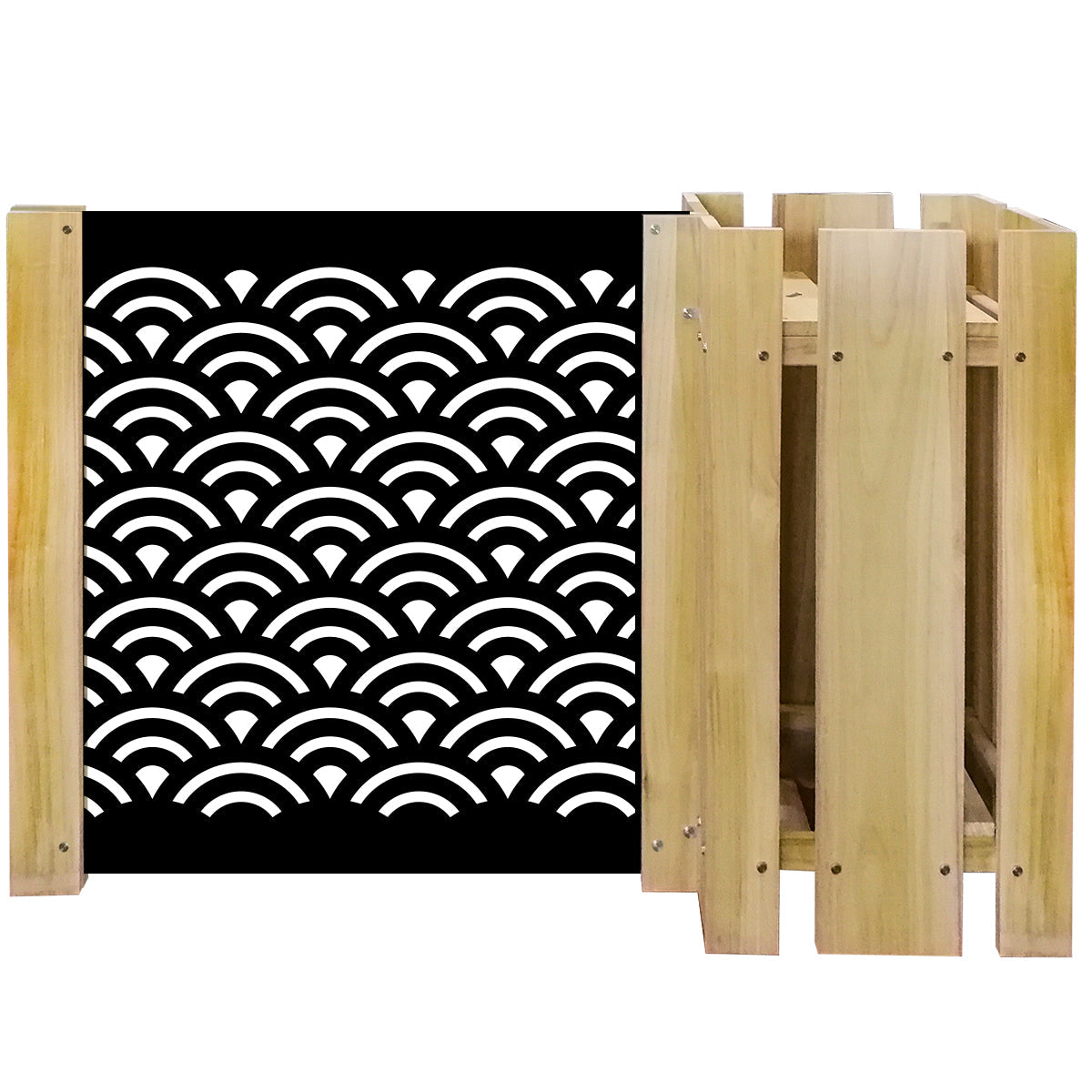 FIORIERA-WOOD COMPOSIZIONE - Porta vasi con divisorio staccionata modulabile - 150x100cm - in Legno e PVC - PlastiWood(14554486)