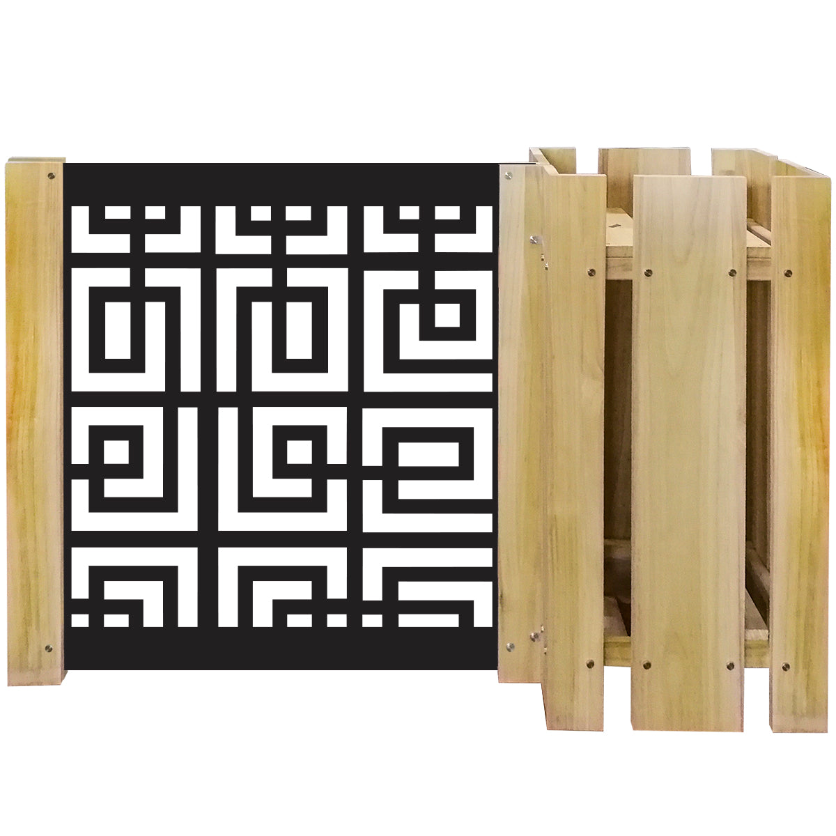 FIORIERA-WOOD COMPOSIZIONE - Porta vasi con divisorio staccionata modulabile - 150x100cm - in Legno e PVC - PlastiWood(14554487)
