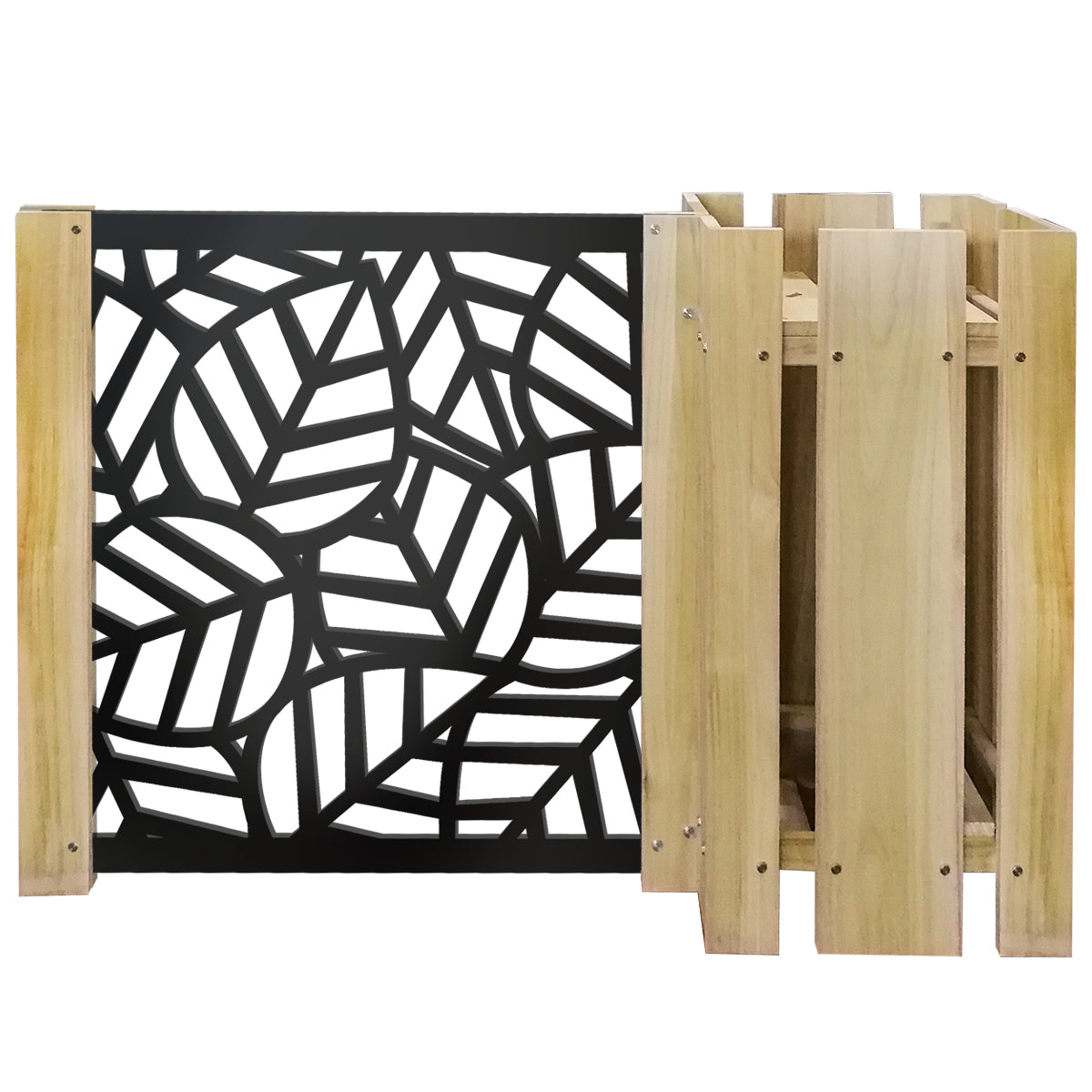 FIORIERA-WOOD COMPOSIZIONE - Porta vasi con divisorio staccionata modulabile - 150x100cm - in Legno e PVC - PlastiWood(14554488)