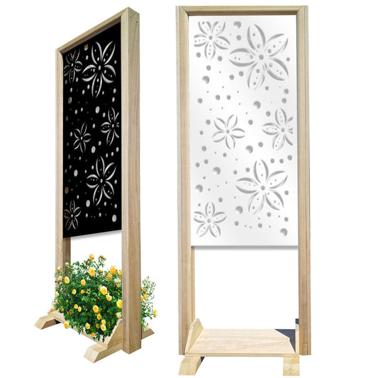 FLOWERS - Separè- Paravento modulabile - 70x190cm - in Legno e PVC - PlastiWood