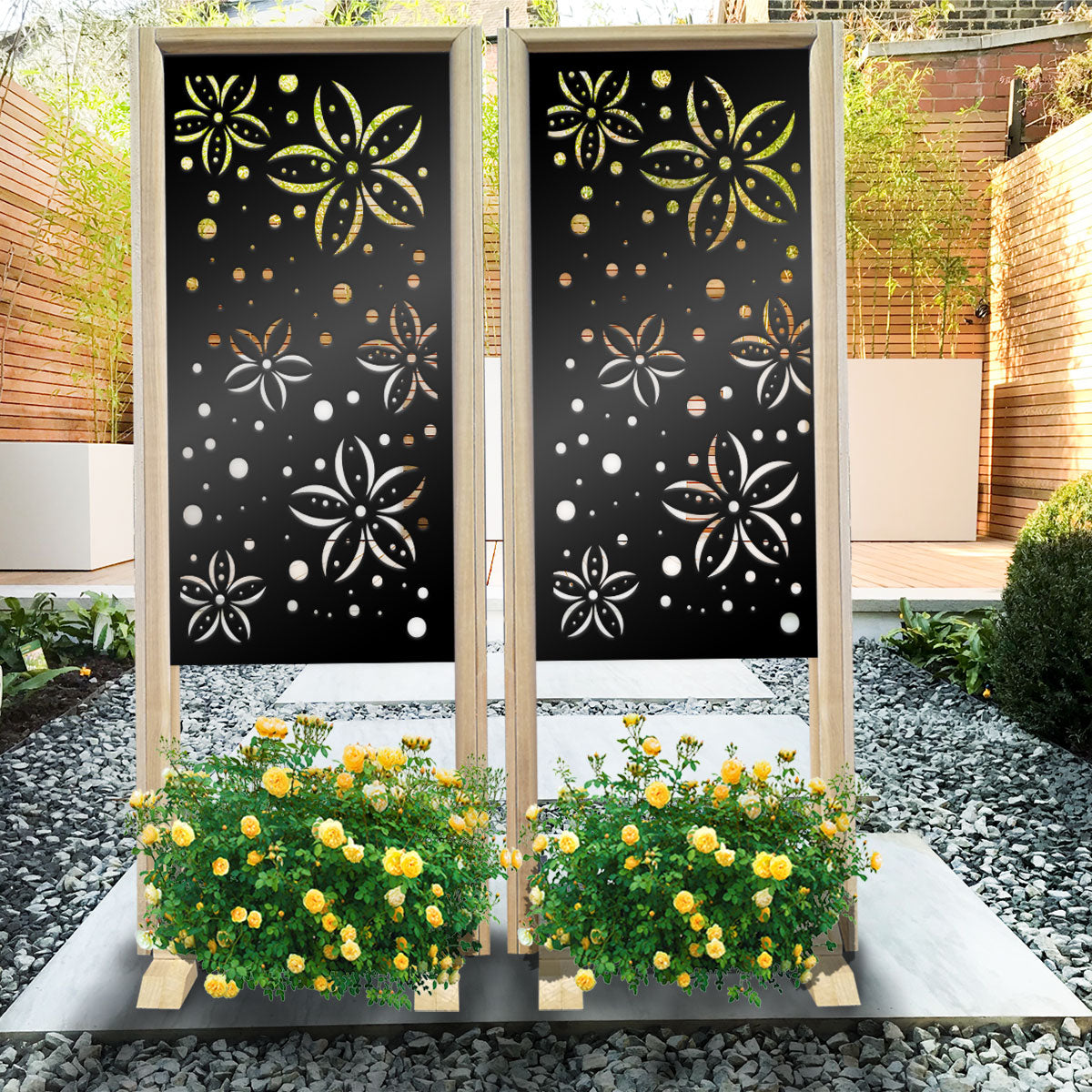 FLOWERS - Separè- Paravento modulabile - 70x190cm - in Legno e PVC - PlastiWood (14554609)