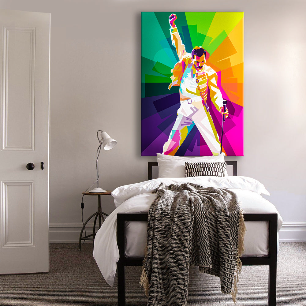 FREDDIE MERCURY - Quadro stampato su Canvas e montato su telaio in legno - PlastiWood (14554718)