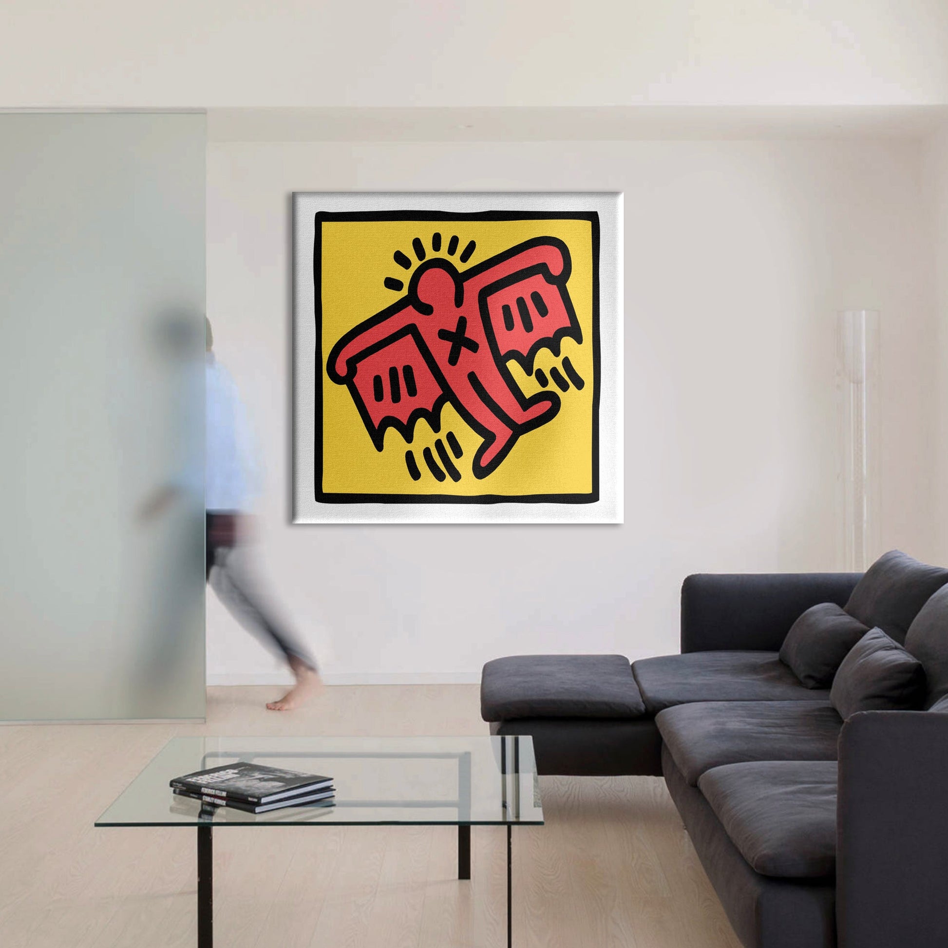 HARING - SUPERHERO XMAN - Quadro Canvas su telaio in legno - PlastiWood (14554970)