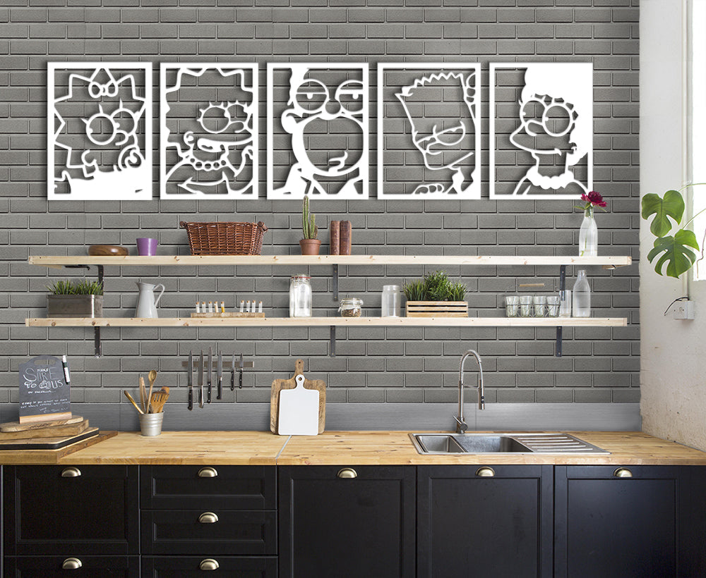I SIMPSON - Quadro moderno in pvc solido 30 x 40 cm x 5 pezzi - PlastiWood (14555109)