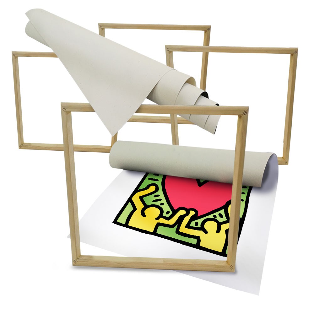 KEITH HARING - Kit 03 - N.4 Tele 40x40cm su telaio in legno - PlastiWood (14555275)