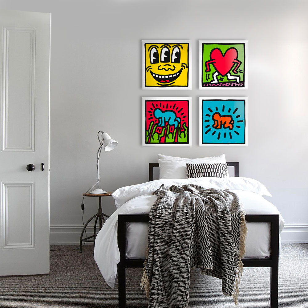 KEITH HARING - Kit 04 - N.4 Tele 40x40cm su telaio in legno - PlastiWood (14555283)