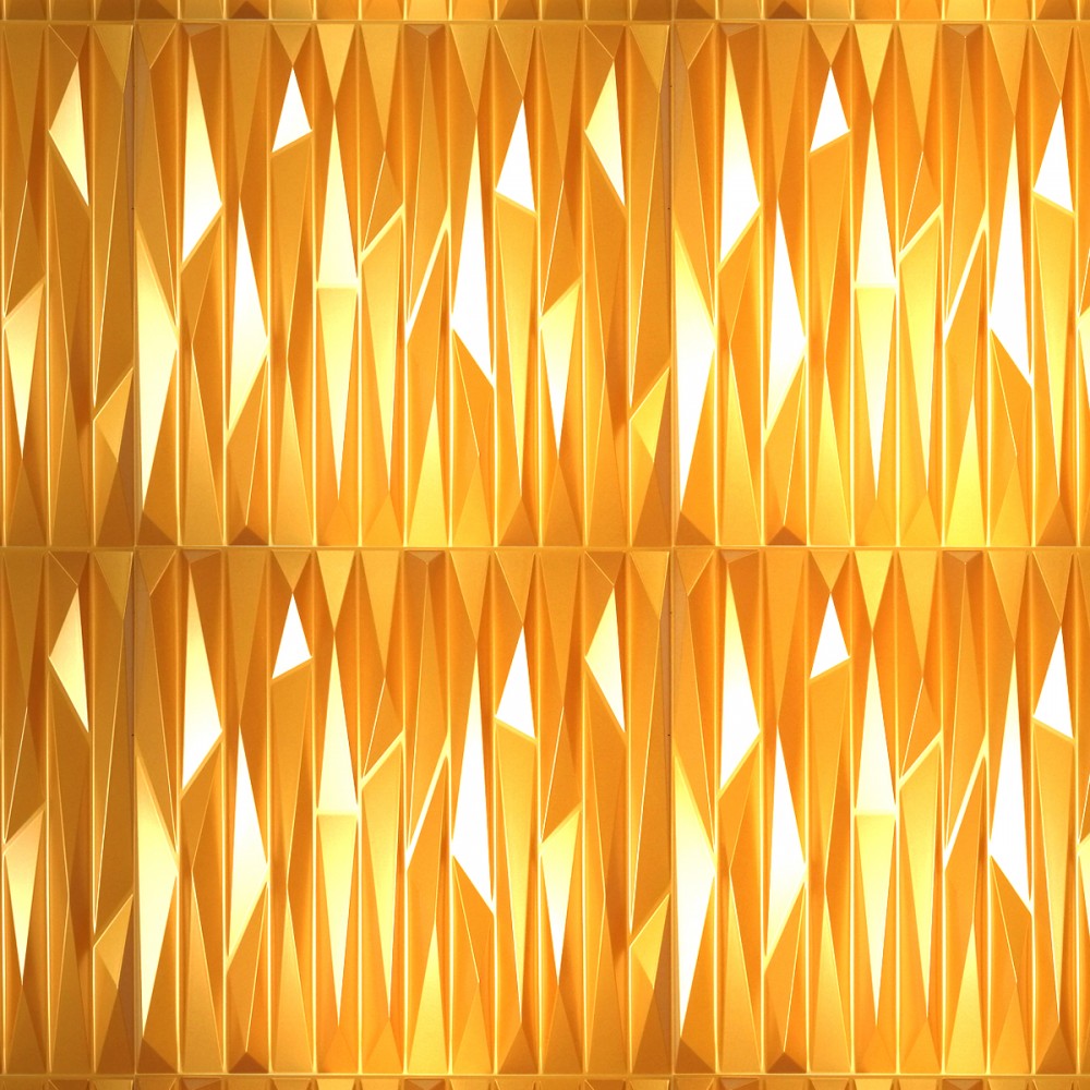 KRIPTON giallo-metal-opaco - Pannello parete in PVC a rilievo 3D - 50cmX50cm - 1 Pz - PlastiWood(14555343)