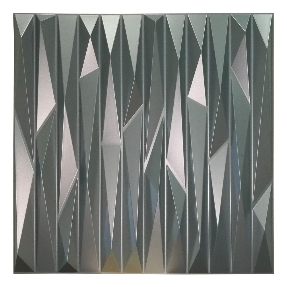 KRIPTON grigio-metal-opaco - Pannello parete in PVC a rilievo 3D - 50cmX50cm - 1 Pz - PlastiWood(14555346)