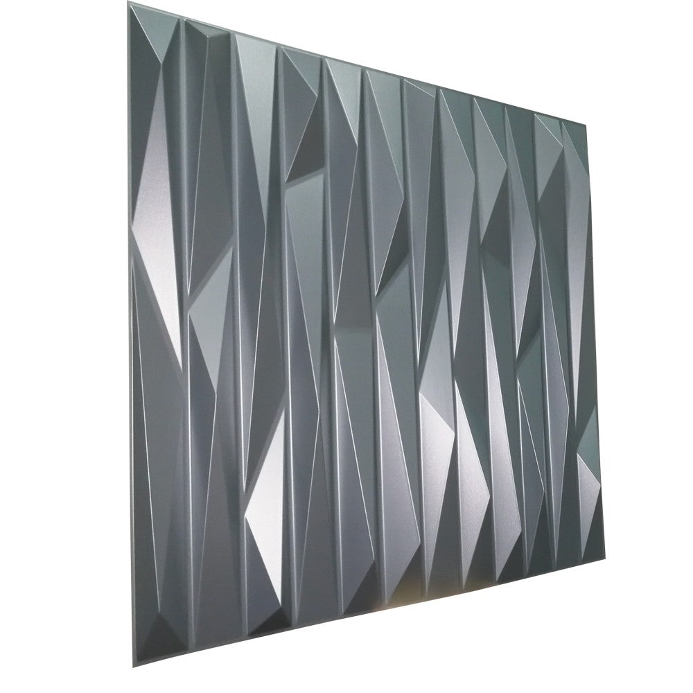 KRIPTON grigio-metal-opaco - Pannello parete in PVC a rilievo 3D - 50cmX50cm - 1 Pz - PlastiWood(14555347)