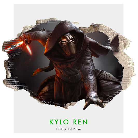 Kylo Ren Guerre stellari - Adesivo murale parete 3D wall sticker cameretta bimbi - PlastiWood