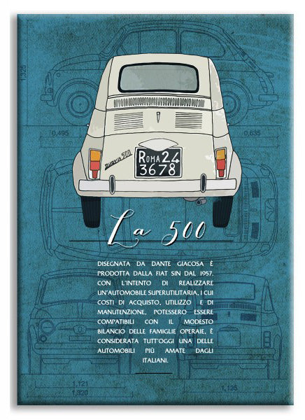LA 500 - Made in Italy - Quadro stampato su Canvas e montato su telaio in legno - PlastiWood (14555372)