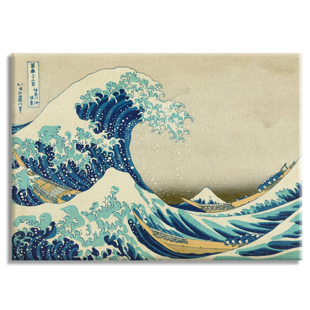 La grande onda di Kanagawa - Quadro Canvas su telaio in legno - PlastiWood(14555389)