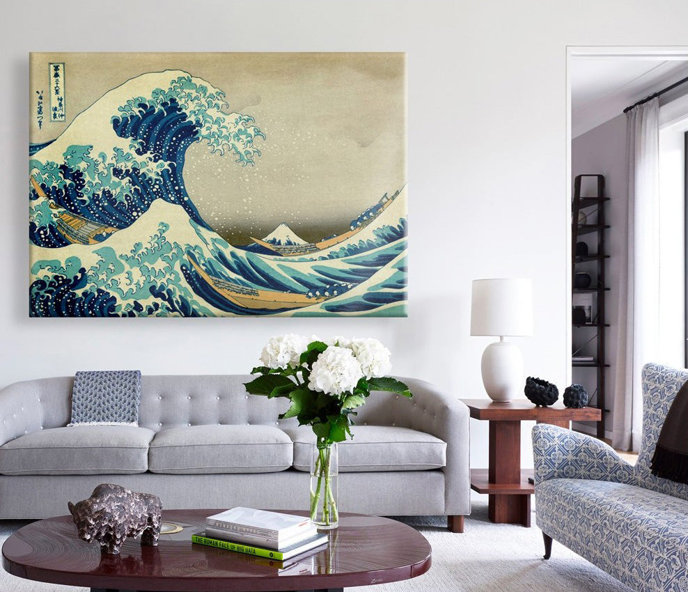 La grande onda di Kanagawa - Quadro Canvas su telaio in legno - PlastiWood(14555392)