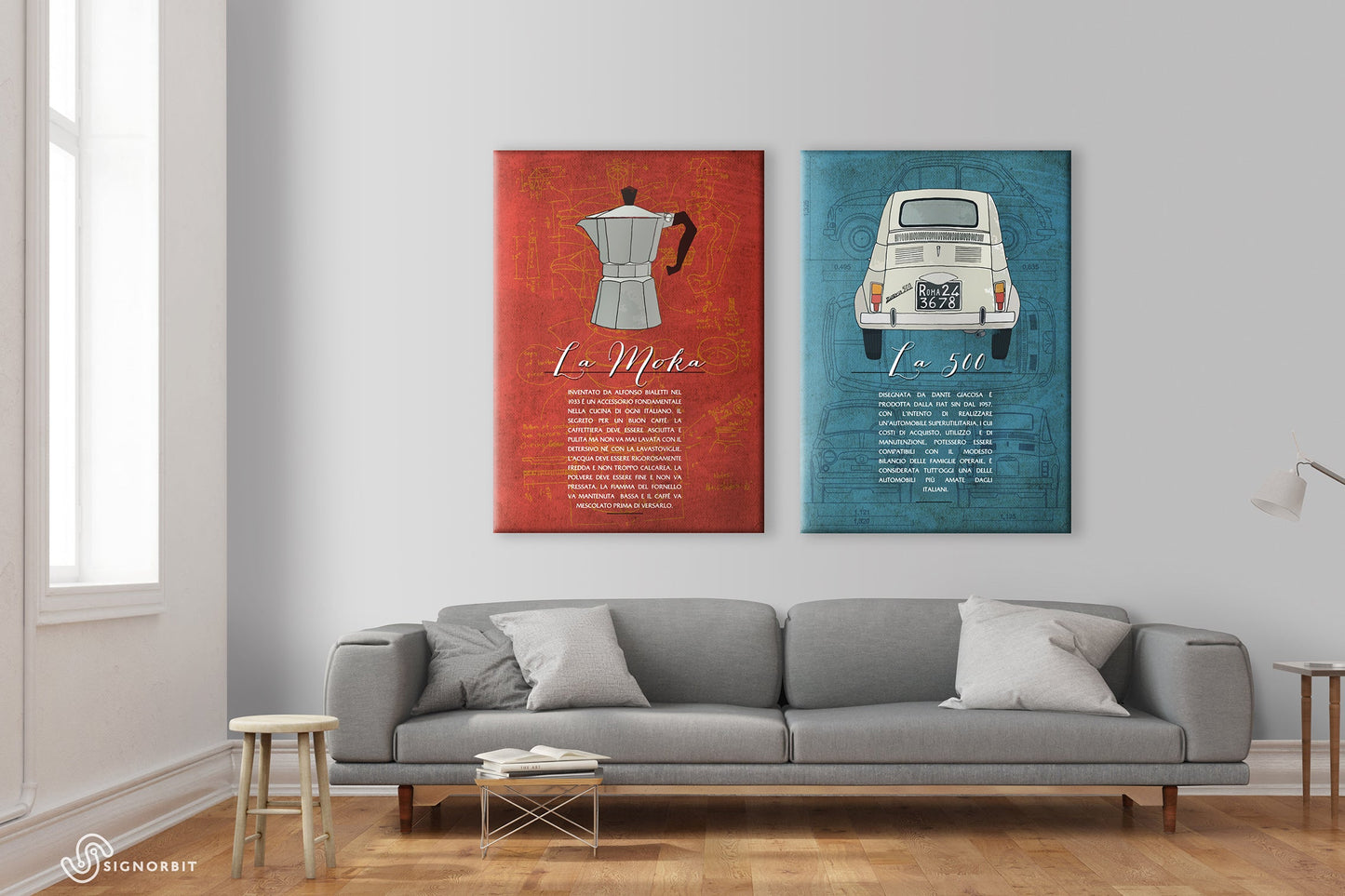 LA MOKA - Made in Italy - Quadro stampato su Canvas e montato su telaio in legno - PlastiWood (14555401)
