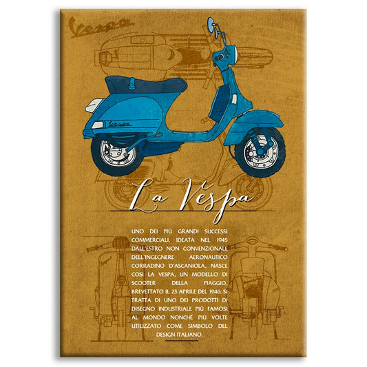 LA VESPA - Made in Italy - Quadro stampato su Canvas e montato su telaio in legno - PlastiWood (14555422)
