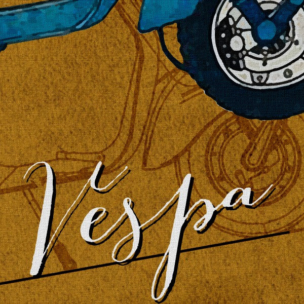 LA VESPA - Made in Italy - Quadro stampato su Canvas e montato su telaio in legno - PlastiWood (14555423)