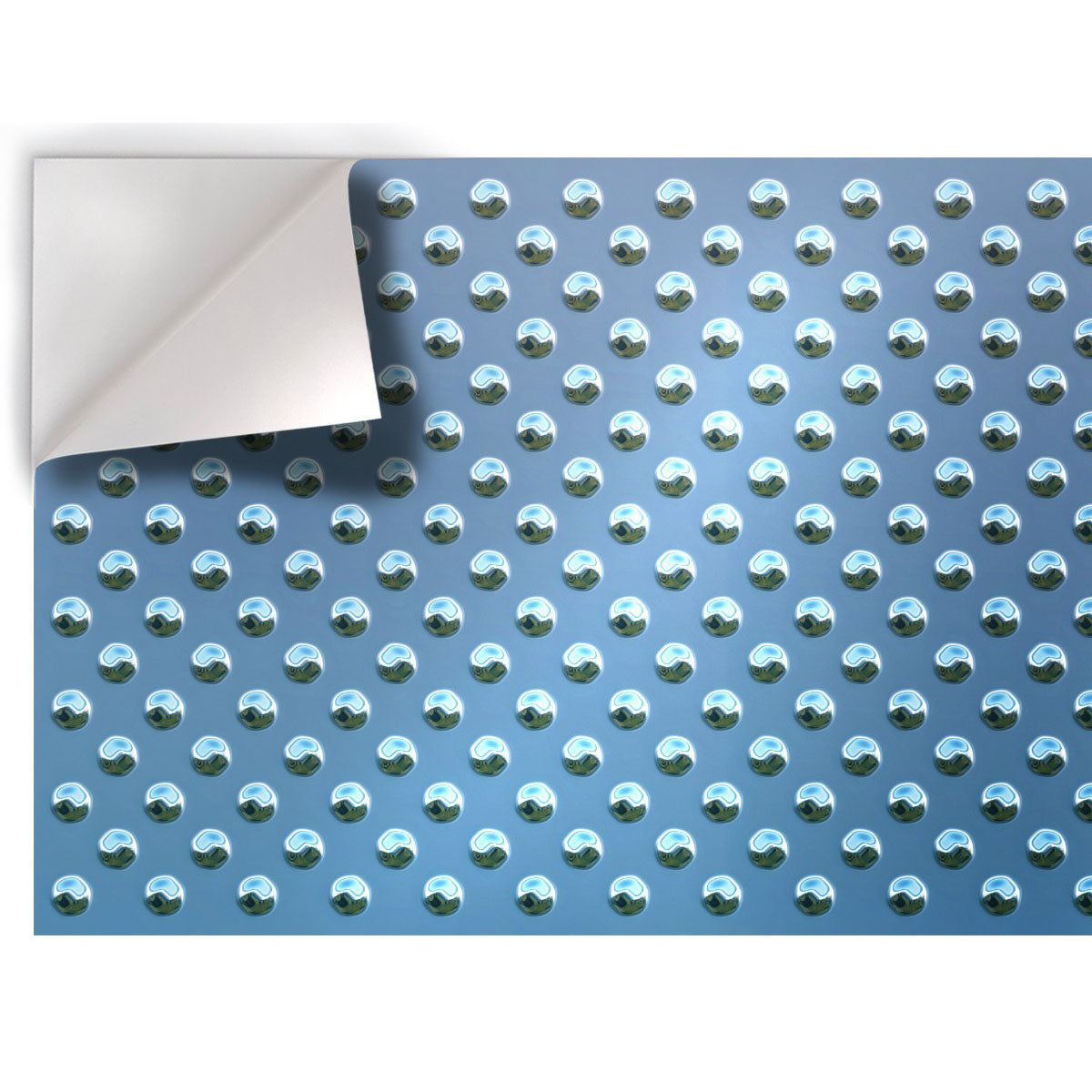 Lastra metallica blu con sfere - Pellicola adesiva in PVC finitura opaca - PlastiWood(14555542)