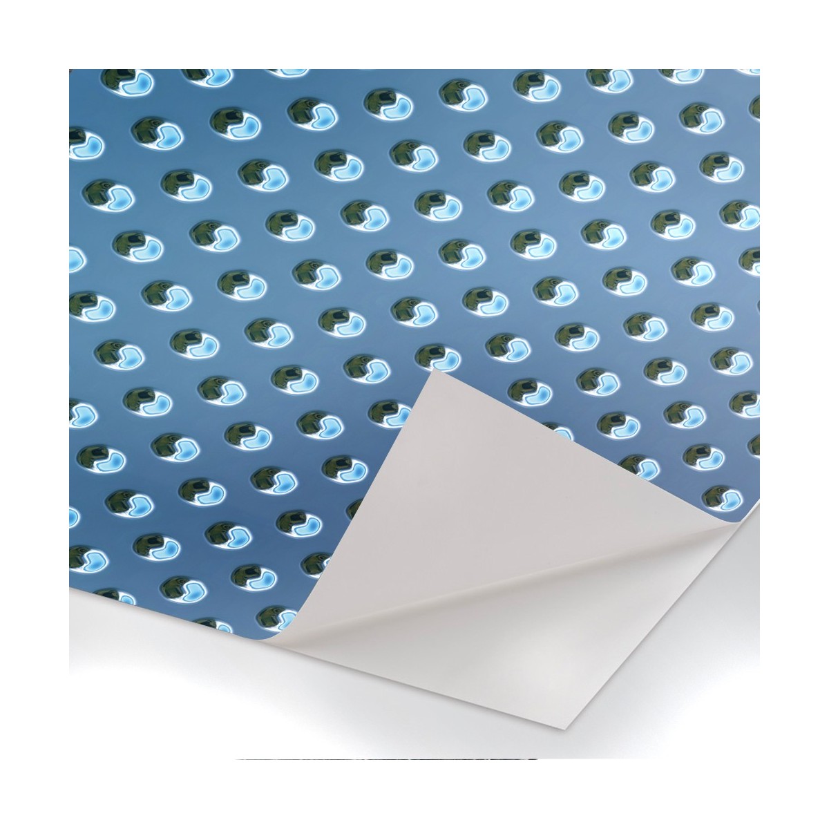 Lastra metallica blu con sfere - Pellicola adesiva in PVC finitura opaca - PlastiWood(14555543)