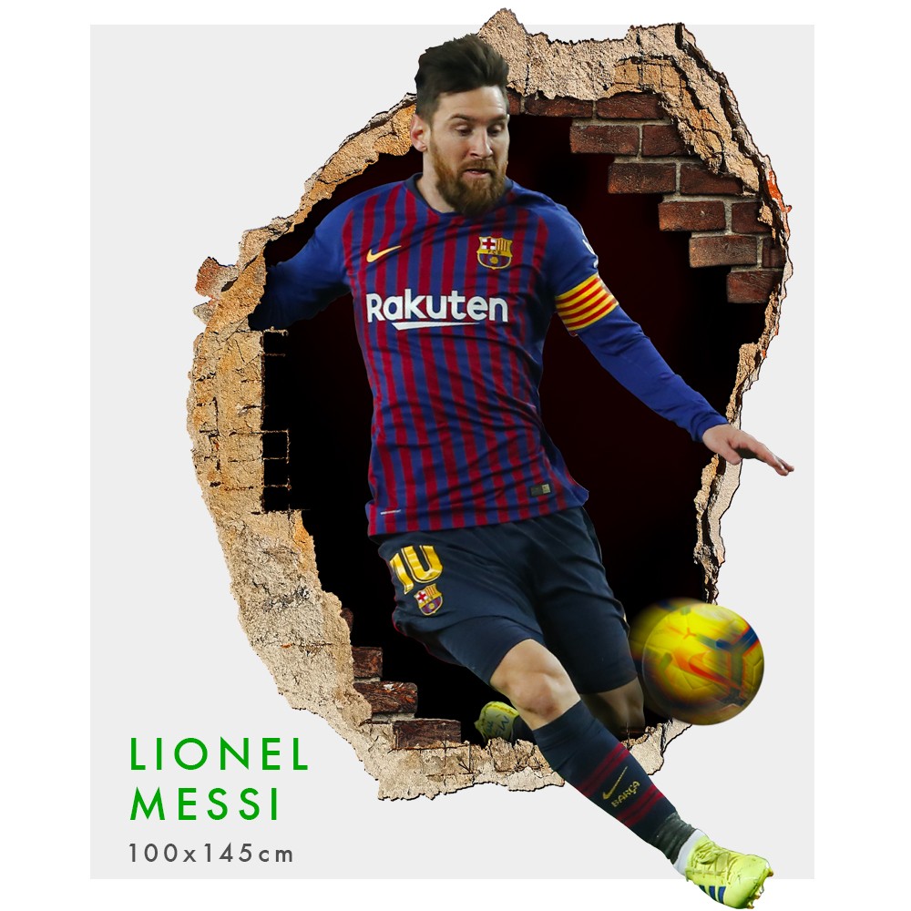 Lionel Messi - Adesivi murali parete 3D wall sticker cameretta bimbi - PlastiWood(14555656)
