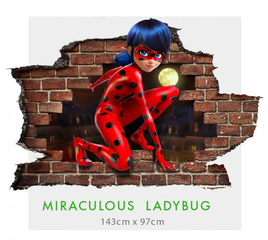 MIRACULOUS LADYBUG - 002 Adesivo parete murale effetto 3D wall stickers - PlastiWood