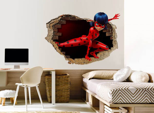 MIRACULOUS LADYBUG -001 Adesivo parete murale effetto 3D wall stickers - PlastiWood (14556057)