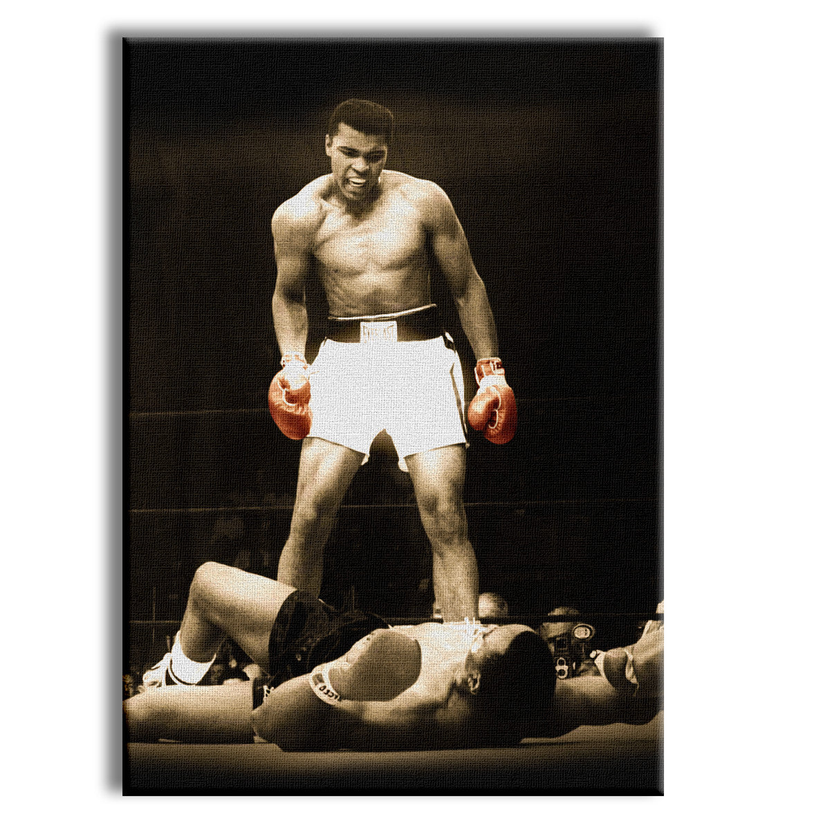 MOHAMMAD ALI vs SONNY LISTON - Tela Stampata montata su telaio in legno - PlastiWood (14556103)