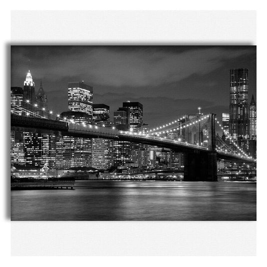 New York City by night - Quadro Canvas su telaio in legno - PlastiWood